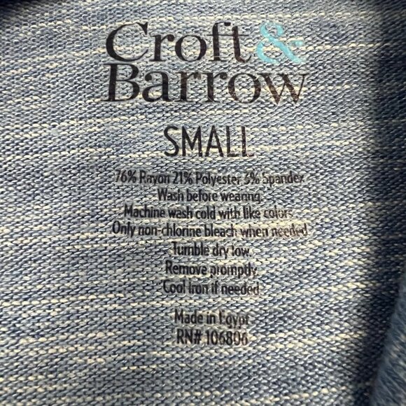 Croft & Barrow Women's Cowl Neck 3/4 Sleeve Top Blue Size Small - Picture 8 of 8